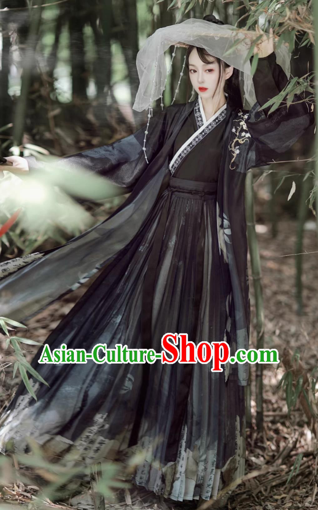 Ancient China Swordswoman Costume Traditional Black Hanfu Dress Chinese Jin Dynasty Heroine Clothing