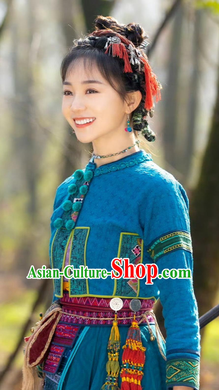 Ancient China Miao Girl Clothing Traditional Chinese Xianxia Drama Dress TV Series Sword and Fairy Young Master of Wuyue Sect A Nu Costume