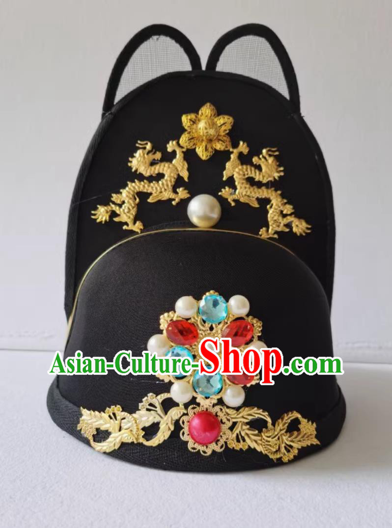 Ancient China Groom Hat TV Series Ming Dynasty Emperor Headwear Chinese Traditional Hanfu Wedding Headdress