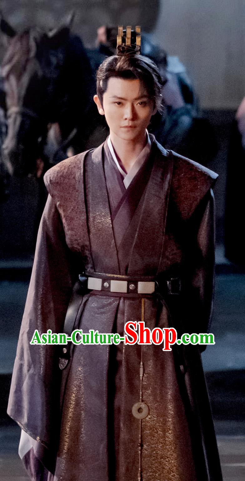 Traditional Chinese Wuxia Drama Childe Purple Outfit TV Series Qing Yu Nian Li Cheng Ze Costume Ancient China Prince Clothing