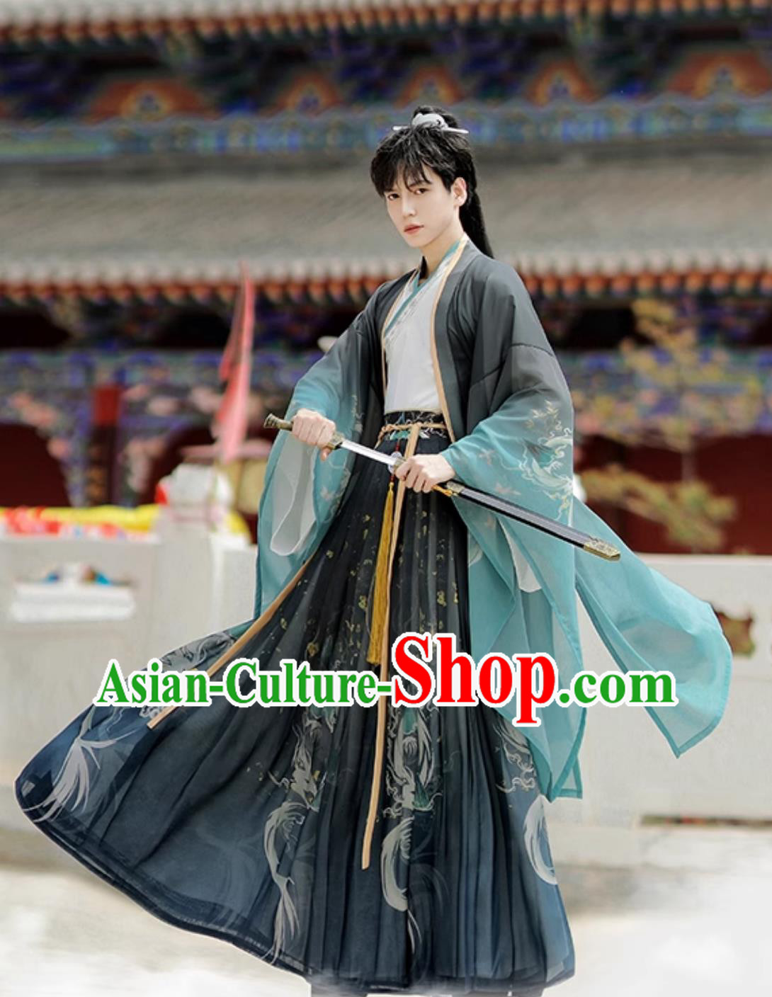 Chinese Jin Dynasty Costume Ancient China Swordsman Clothing Traditional Hanfu Dress