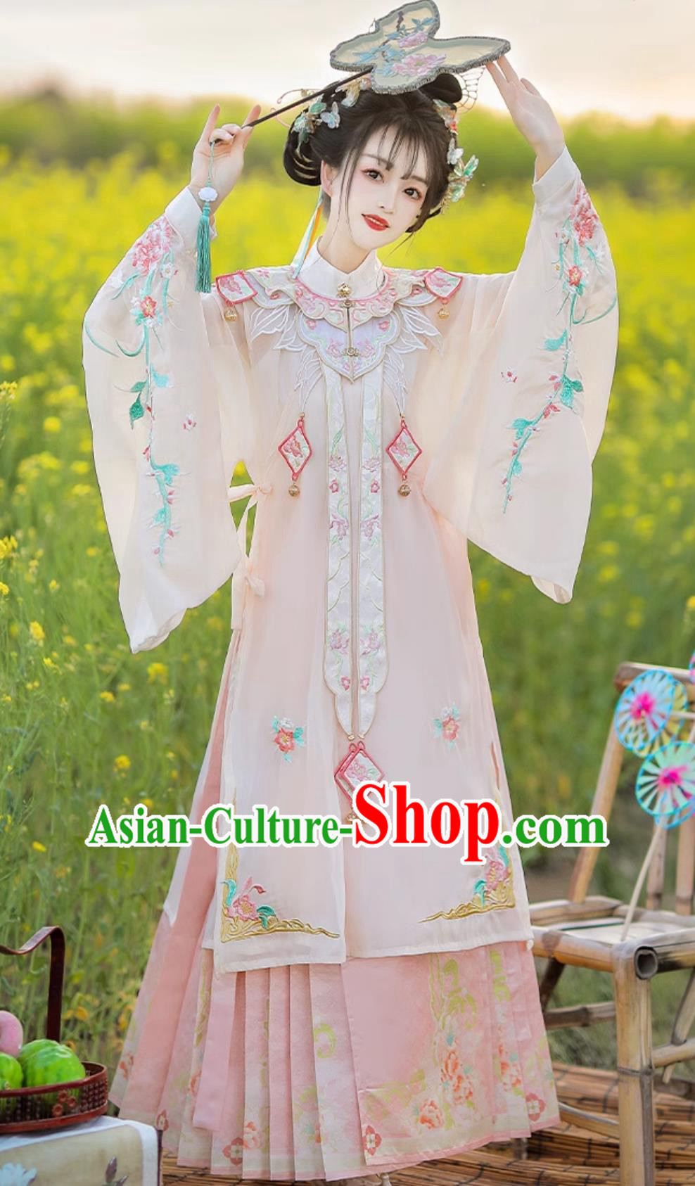 Chinese Traditional Pink Hanfu Dress Ming Dynasty Palace Princess Costume Ancient China Young Woman Clothing