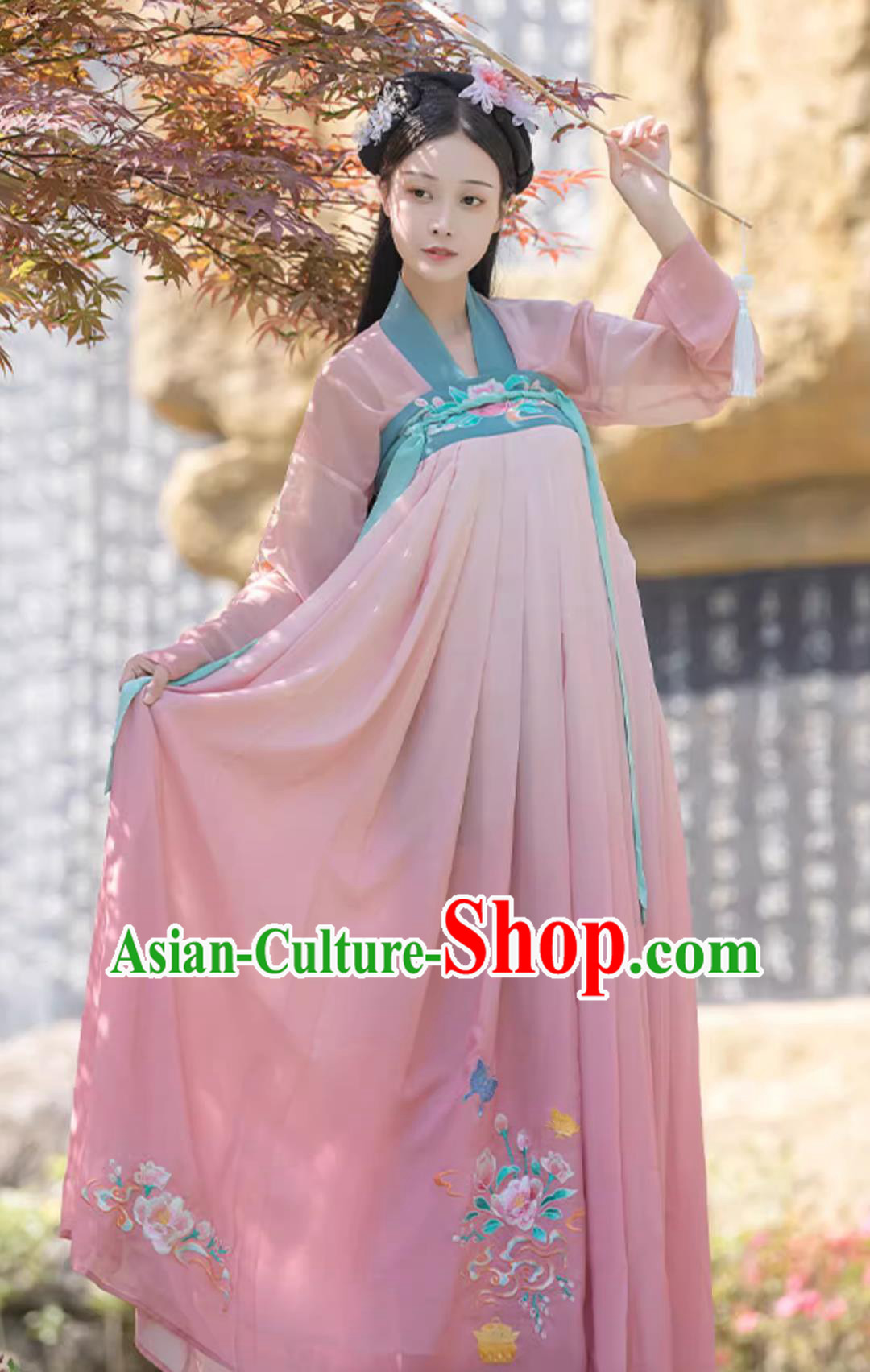 Chinese Tang Dynasty Clothing Traditional Pink Hanfu Dress Ancient China Young Lady Costume