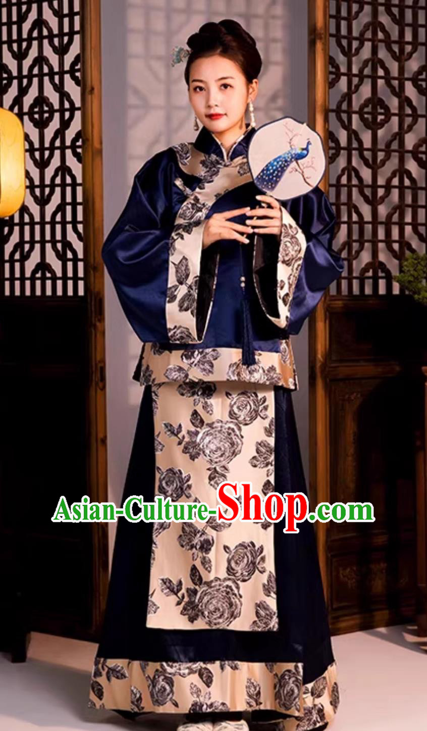 Chinese Traditional Dress Late Qing Dynasty Woman Clothing Ancient China Young Mistress Costume