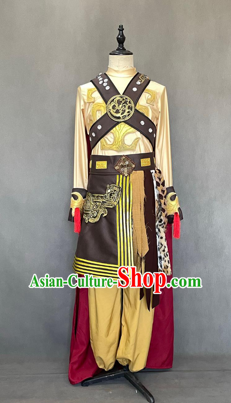 Chinese Ancient Time Tribal Chief Costume Priest Clothing China Drama Dance Garment