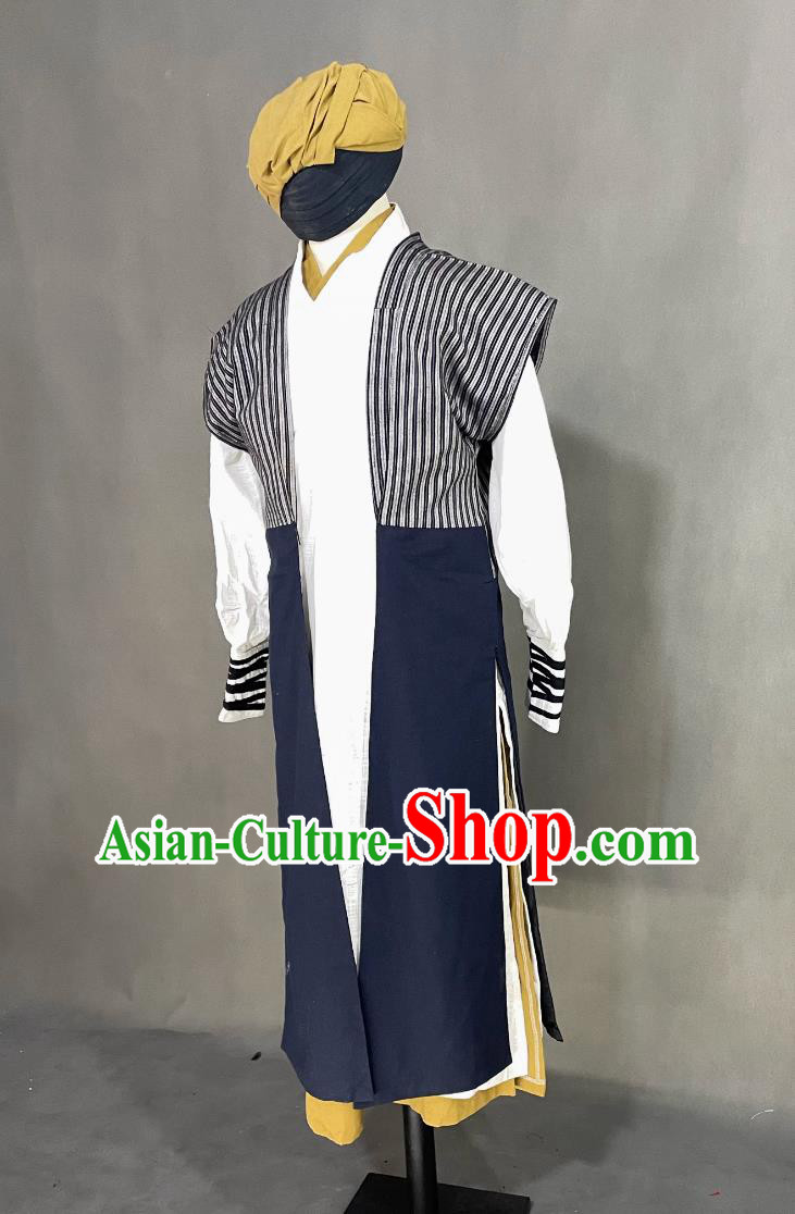 Chinese Song Dynasty Hero Costume Ancient China Warrior Clothing Traditional TV Drama The Demi Gods Semi Devils Qiao Feng Outfit