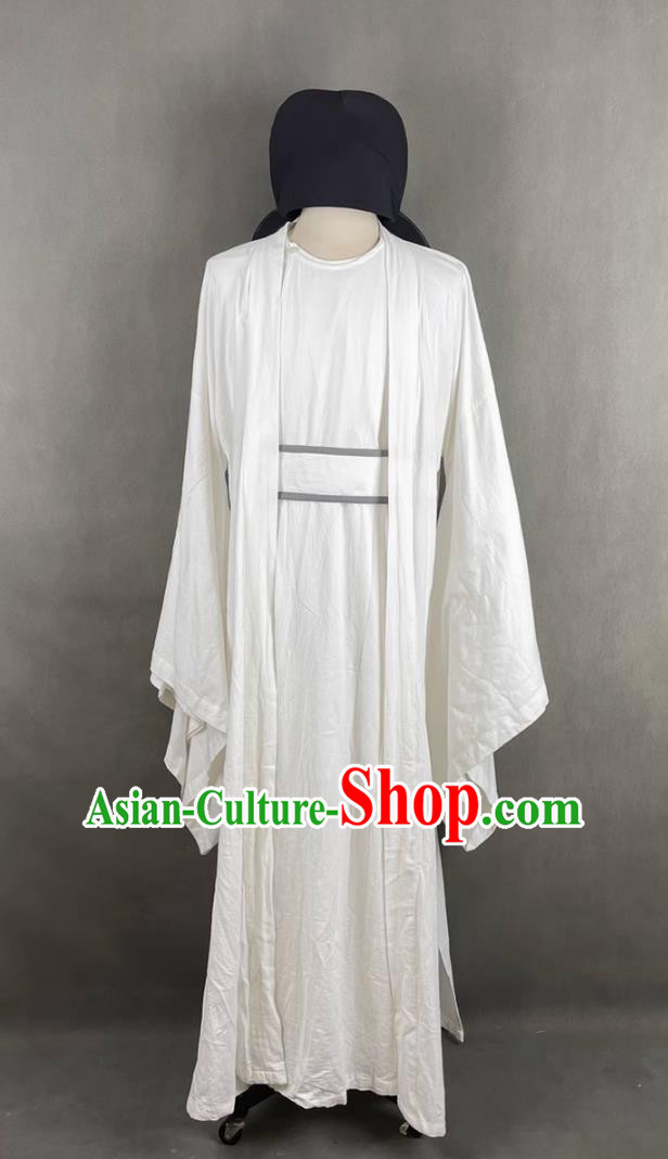 Traditional Chinese Tang Dynasty Hanfu Poet Li Bai Costume Ancient China Scholar Clothing
