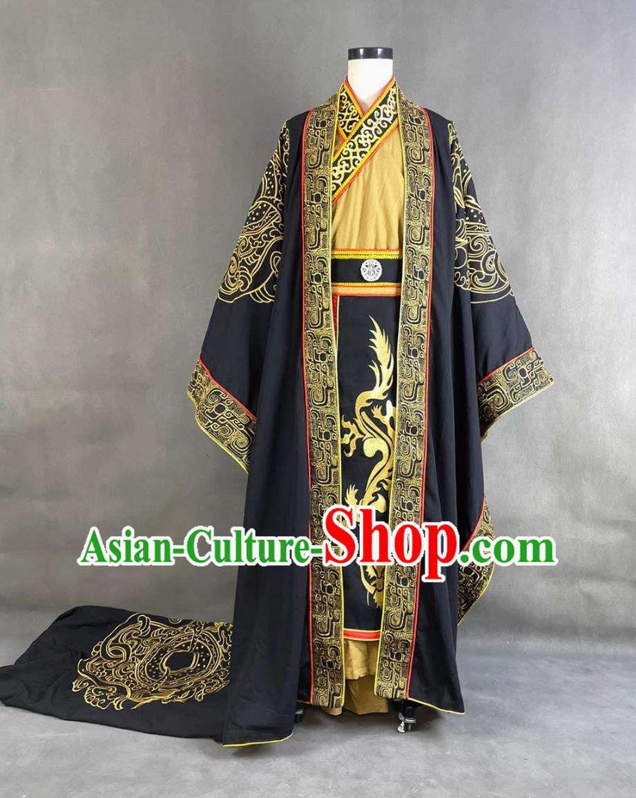 Ancient China First Emperor Clothing Traditional Chinese Qin Dynasty Hanfu Monarch Qin Shi Huang Costume