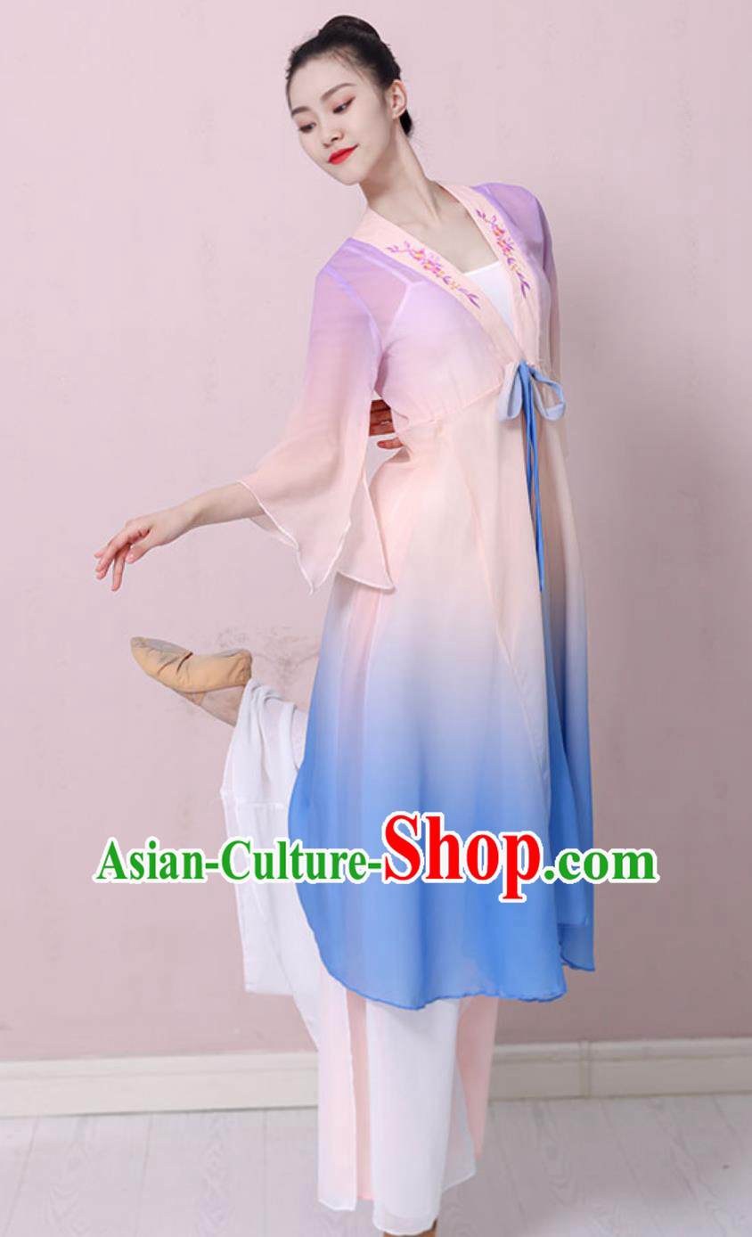 Top Umbrella Dance Dress Classical Dance Costume Women Group Dance Clothing Chinese Stage Performance Garment