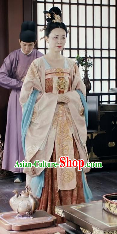 Chinese Ancient Tang Dynasty Imperial Consort Costumes TV Series Weaving A Tale of Love Empress Yang Hanfu Dresses