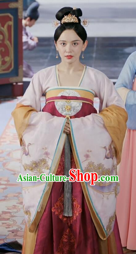 Chinese Ancient Tang Dynasty Empress Costumes TV Series Weaving A Tale of Love Imperial Consort Wu Meiniang Hanfu Dresses