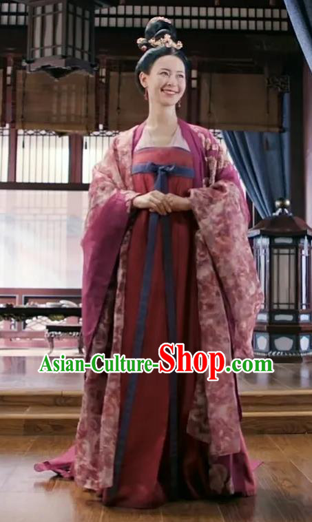 Chinese Ancient Tang Dynasty Noble Mistress Costumes TV Series Weaving A Tale of Love Court Woman Dresses