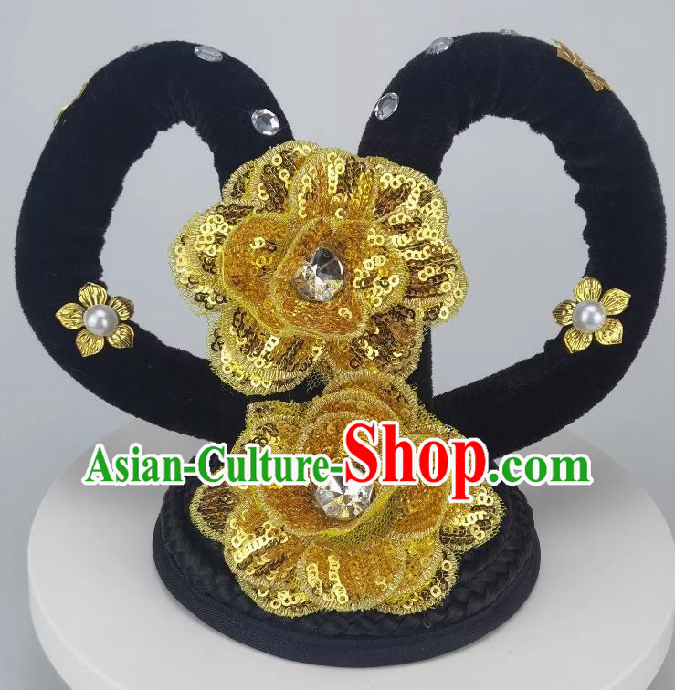 Dunhuang Headdress Classical Dance Hair Ornaments Hanfu Accessories Tang Suit Ancient Style Hair Bag Flying Headdress Ethnic Dance Hairband