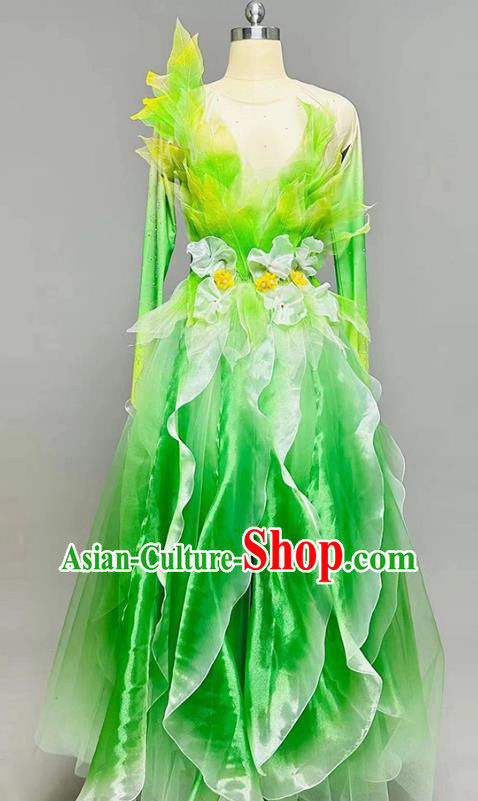 Opening Dance Big Swing Skirt Dance Costume High End Dress Green Costume Large Stage Party Modern Dance
