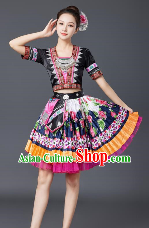 Miao Dance Costumes Minority Style Costumes Tujia And Yi Adult Stage Performance Costumes