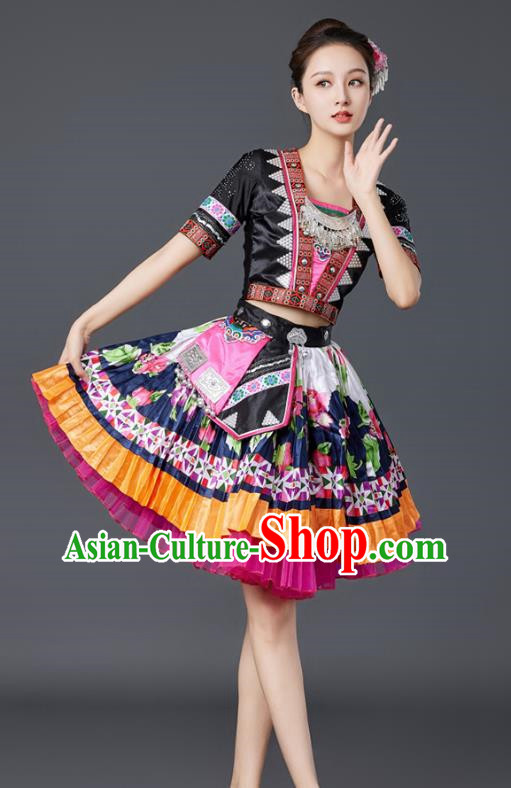 Miao Dance Costumes Minority Style Costumes Tujia And Yi Adult Stage Performance Costumes