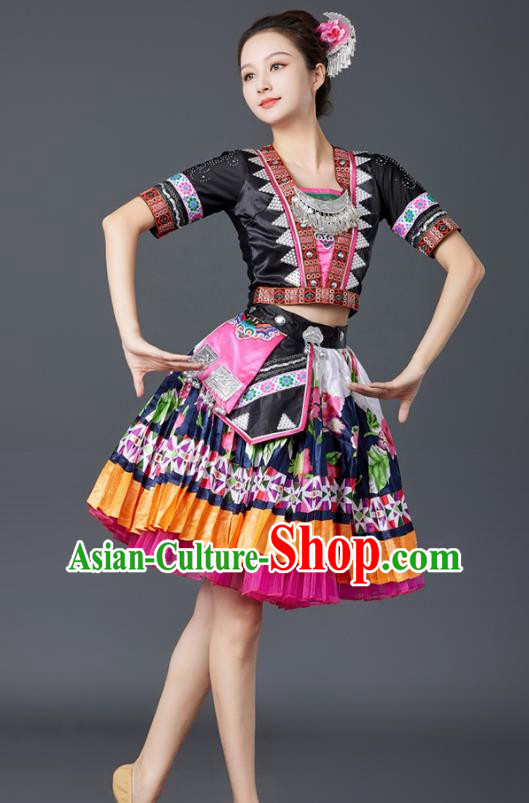 Miao Dance Costumes Minority Style Costumes Tujia And Yi Adult Stage Performance Costumes