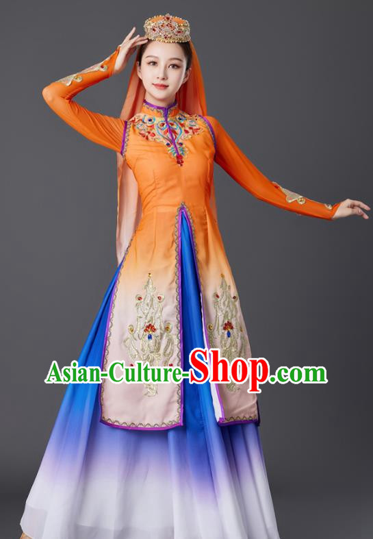 Xinjiang Minority Uyghur Dance Costumes Performance Costumes High End China Ethnic Style Performance Costumes