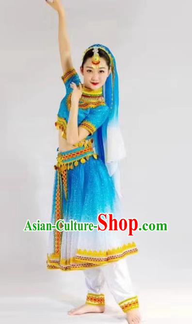 Indian Dance Tianzhu Dance Costume China Ethnic Minority Uyghur Large Swing Skirt Costume
