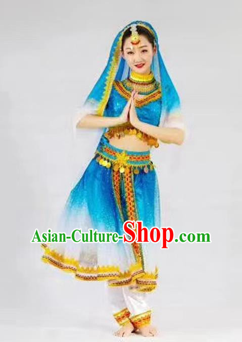 Indian Dance Tianzhu Dance Costume China Ethnic Minority Uyghur Large Swing Skirt Costume