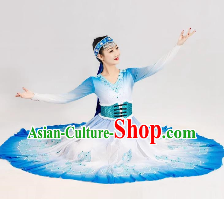 Mongolian Dance Costumes Swan Dance Repertoire Stage Costumes China Ethnic Minority Women Costumes China Ethnic Performance Costumes