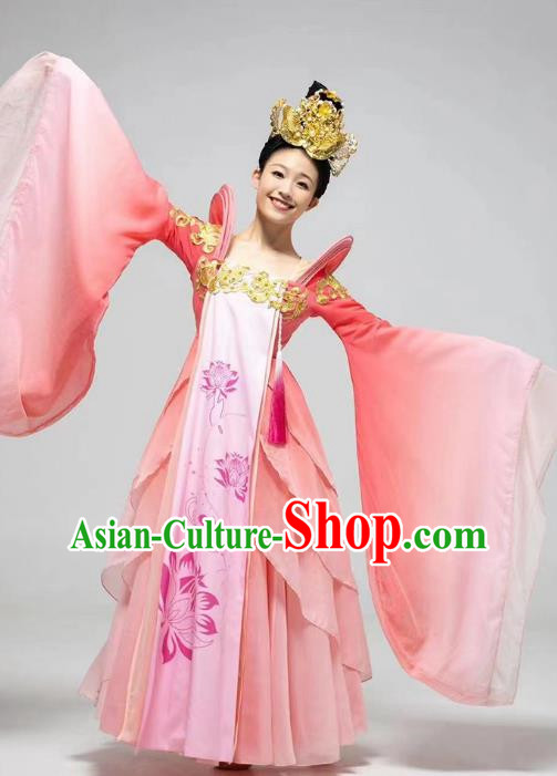 Classical Dance Costume Peach Blossom Fairy Same Style National Costume Chinese Style Wide Sleeve Stage Costume