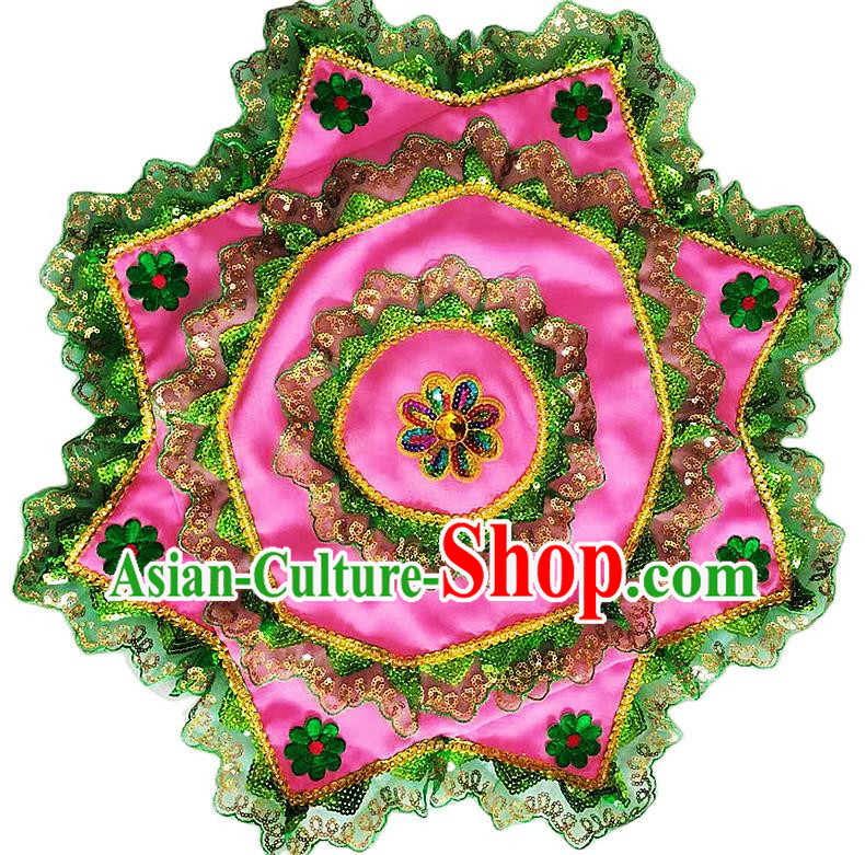 Green Edged Pink Handkerchief Flower Dance Two Person Handkerchief Dance Square Dance Special Northeastern Twisted Chinese Yangko Octagonal Scarf