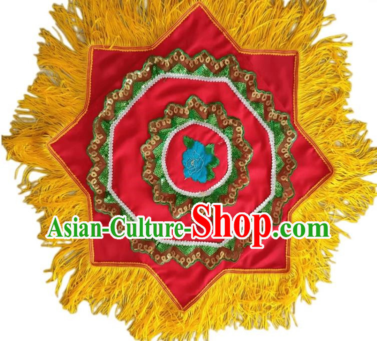 Yellow Tassel Handkerchief Flower Dance Two Person Handkerchief Dance Square Dance Special Northeastern Twisted Chinese Yangko Octagonal Scarf For Grade Examination