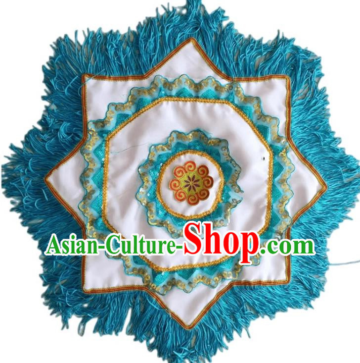 Blue Tassel Handkerchief Flower Dance Two Person Handkerchief Dance Square Dance Special Northeastern Chinese Yangko Octagonal Scarf For Grade Examination