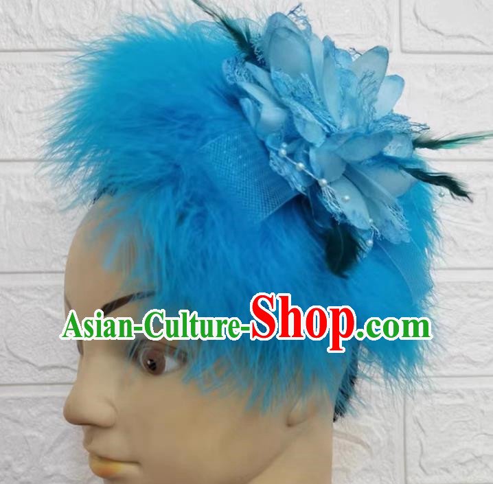 Rose Red Dance Headdress Feather Headdress Performance Headdress Classical Dance Headdress Chinese Yangko Headdress