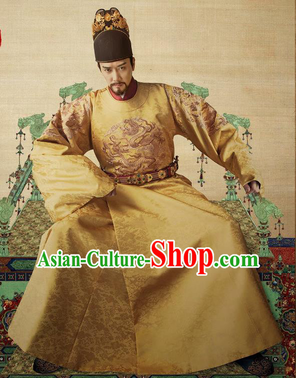 Chinese Ancient Monarch Embroidered Clothing Historical TV Series The Imperial Age Ming Dynasty Yongle Emperor ZHu Di Costumes