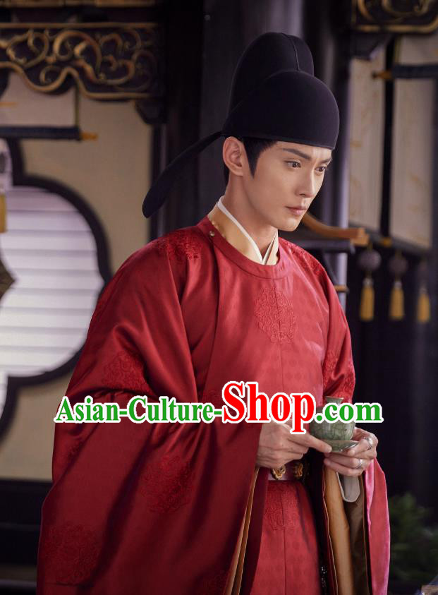 Chinese Ancient Tang Dynasty Official Costumes TV Series Royal Rumours Crown Prince Ji Yuan Su Red Robes