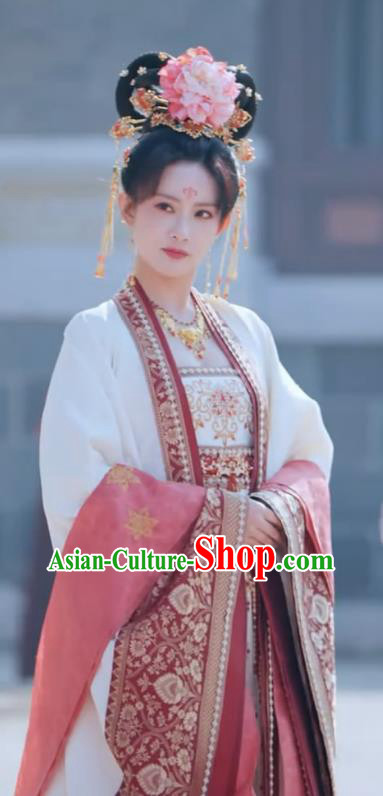 Chinese Ancient Tang Dynasty Court Princess Costumes TV Series Royal Rumours Noble Lady Hua Liu Li Hanfu Dresses