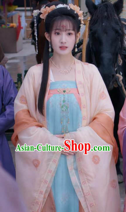 Chinese Romantic TV Series Royal Rumours Noble Lady Dresses Ancient Tang Dynasty Young Female Costumes