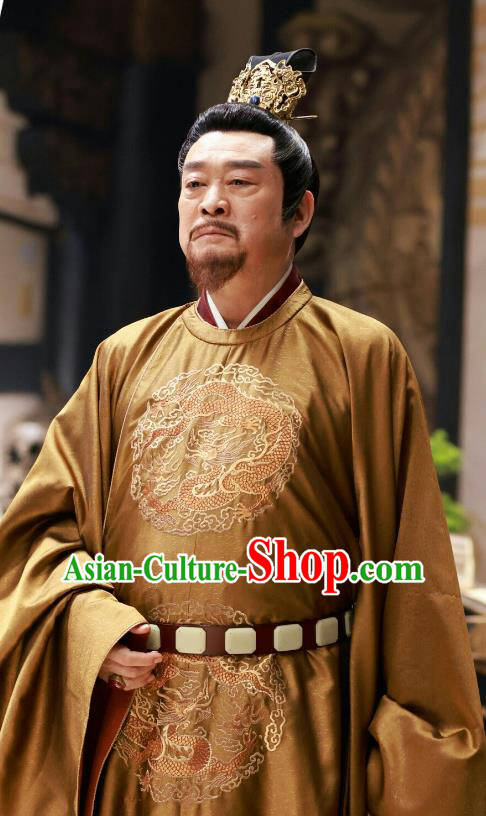 Chinese Ancient Tang Dynasty Emperor Costumes TV Series Royal Rumours Monarch Imperial Robes