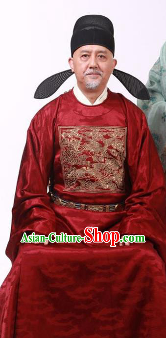 Chinese Ming Dynasty Official Robe Ancient Cabinet Minister TV Series The Imperial Age Lv Ben Costume and Hat