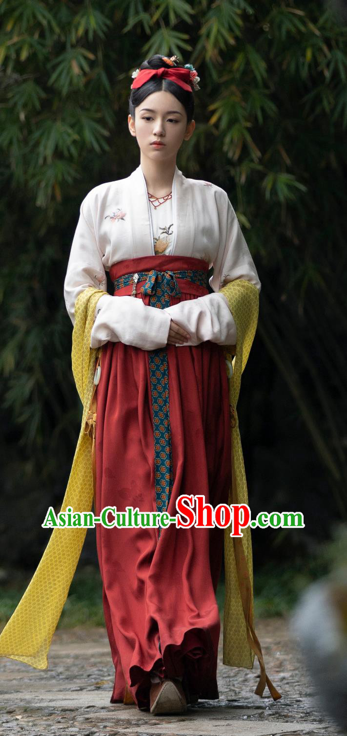 Chinese TV Series Scent Of Time Noble Mistress Hua Qian Costumes Ancient Song Dynasty Young Woman Hanfu Clothing
