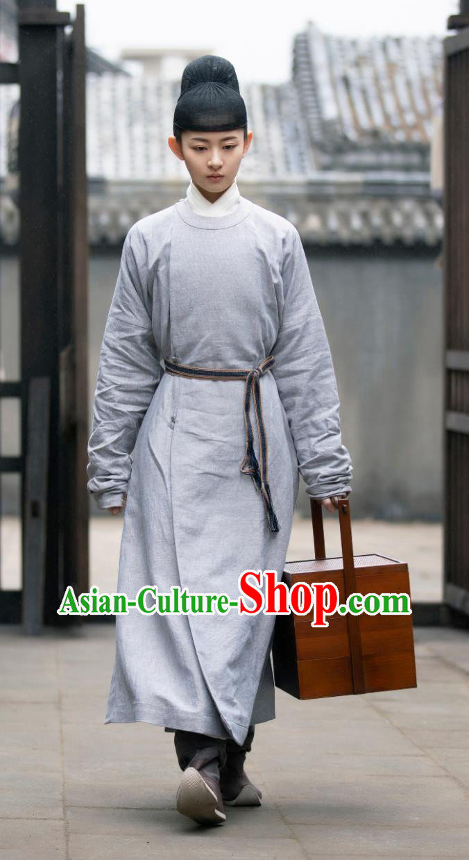 TV Series Scent Of Time Chinese Ancient Young Man Grey Costumes Song Dynasty Myrmidon Clothing