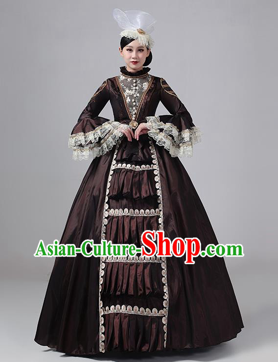 Coffee Stage Show Clothing Drama Costume European Court Dress French Medieval Aristocratic Long Dress Retro Princess Garment