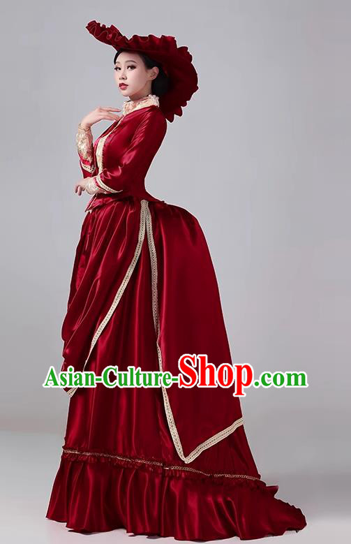 European Style Court Costume Medieval Victorian Era Evening Clothing Princess Classical Dress