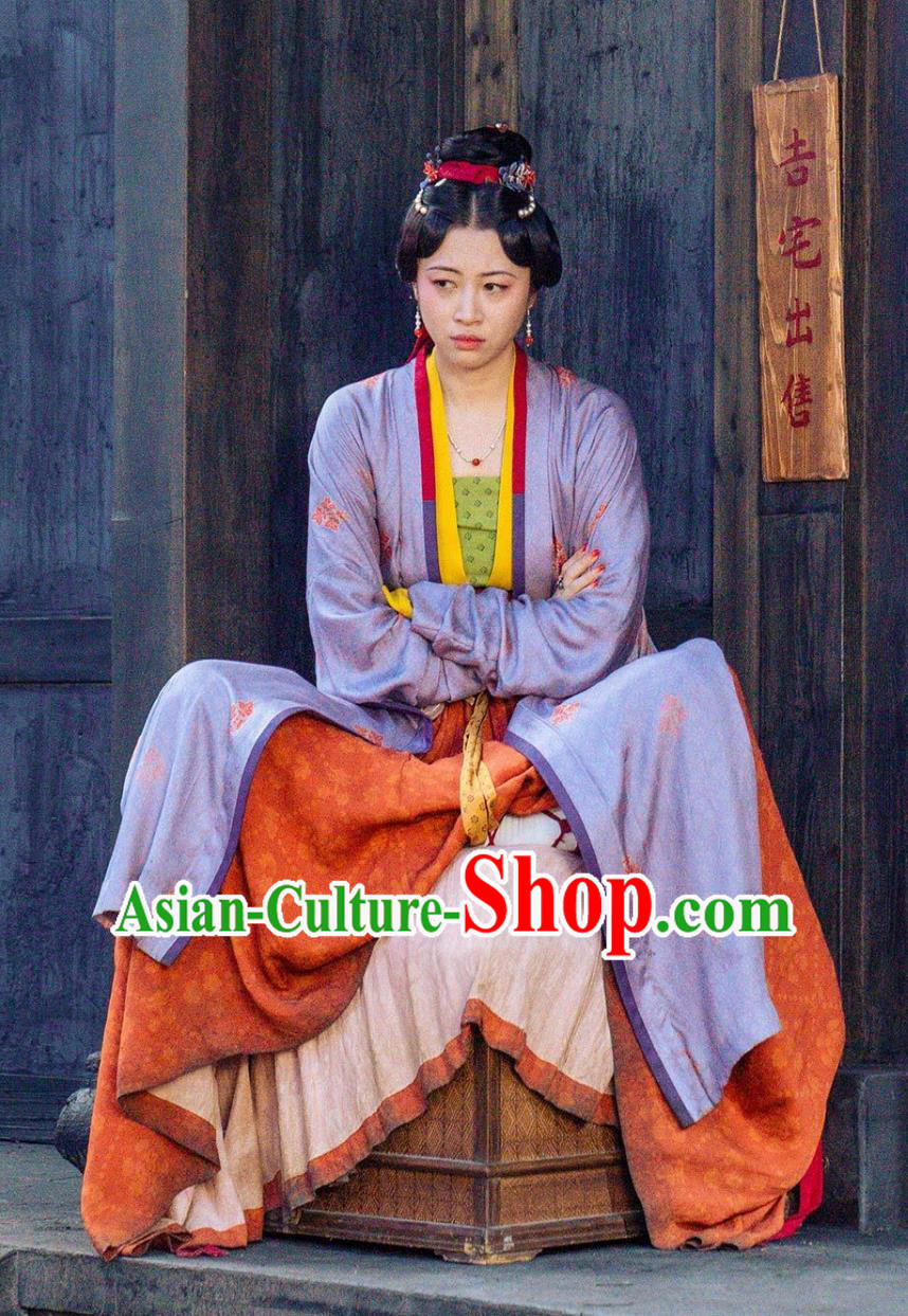 Chinese Song Dynasty Young Woman Hanfu Clothing Ancient Drama 2023 Hilarious Family Eldest Sister Chun Jin Rong Costumes