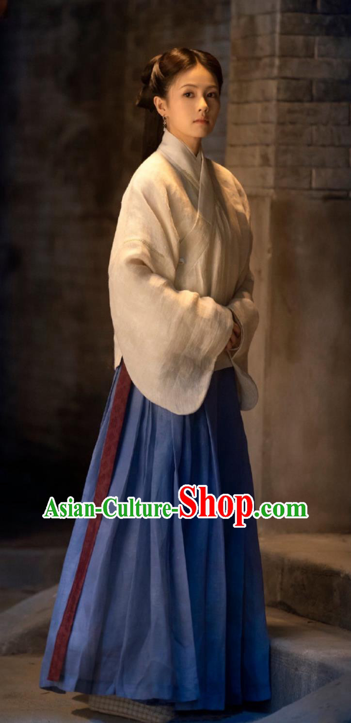 Traditional Woman Hanfu TV Series Song of Youth Lin Shao Chun Clothing Ancient Chinese Ming Dynasty Young Lady Blouse and Skirt Complete Set