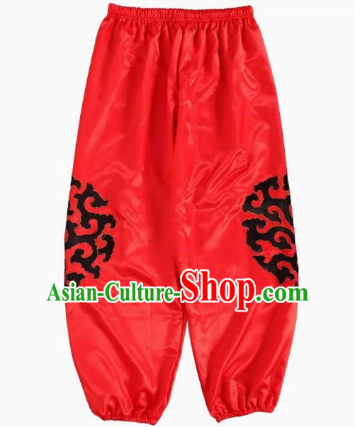 Red Chaoshan Armed Yingge Trousers Dance Costume Trousers To Welcome The Master Costume Parade Trousers Martial Arts Performance Costumes