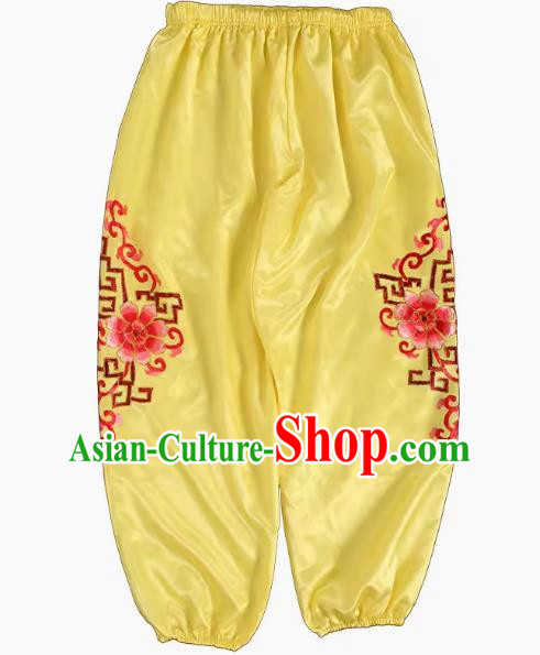 Yellow Chaoshan Armed Yingge Trousers Dance Costume Trousers To Welcome The Master Costume Parade Trousers Martial Arts Performance Costumes