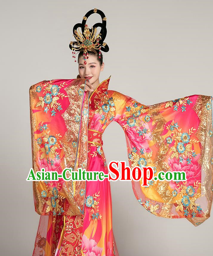 Ancient Costume Tang Suit Hanfu Headdress Imperial Concubine Tail Queen Costume Tang Dynasty Yang Guifei Wu Zetian