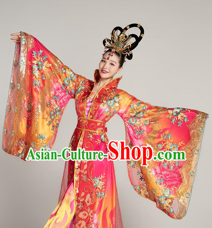 Ancient Costume Tang Suit Hanfu Headdress Imperial Concubine Tail Queen Costume Tang Dynasty Yang Guifei Wu Zetian