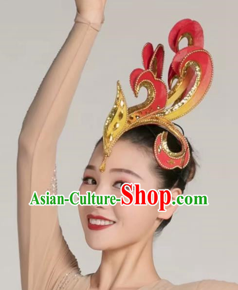 Dance Headdress Headdress New Adult Dance Headdress Flower Performance Headdress Flower Opening Dance Dance Costume Headdress