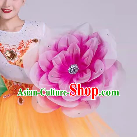 Pink Hand Flower Dance Performance Hand Held Flower Peony Square Dance Opening Dance Wrist Flower Dance Opening Dance Props