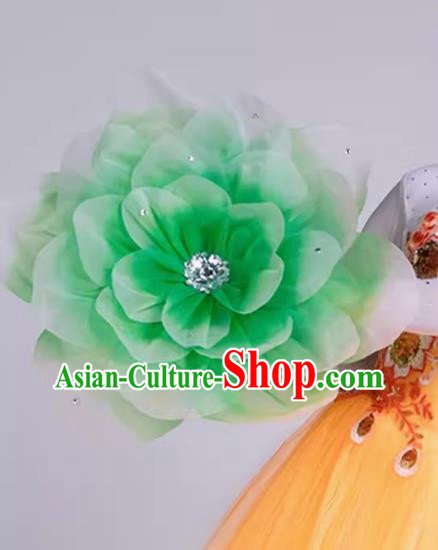 Green Hand Flower Dance Performance Hand Held Flower Peony Square Dance Opening Dance Wrist Flower Dance Opening Dance Props
