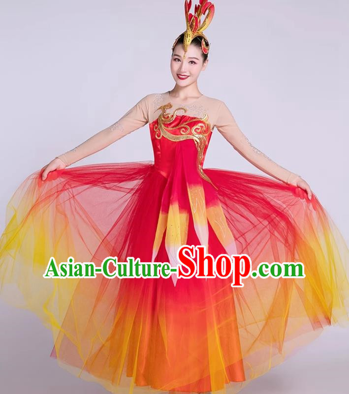 Female Performance Costumes Modern Fashionable High End Dance Costumes Chinese Dance Costumes Long Skirts Singing And Dancing In The Lights